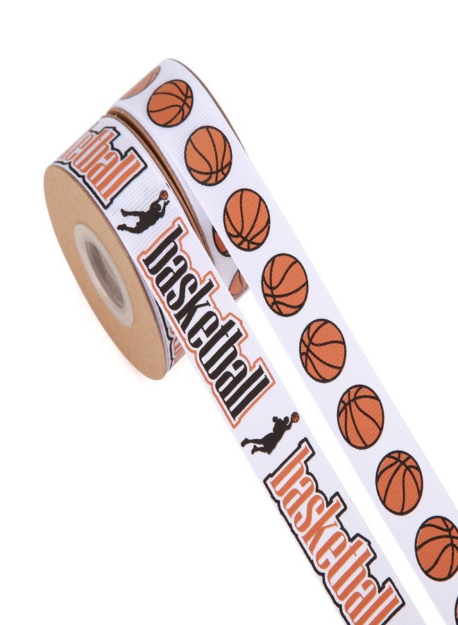 Meseey 2 Rolls 20 Yards Sport Ball Ribbon3/4Inch Fabric Ribbons for Wreath Gift Wrapping Sport Team Party Decor (Basketball) - Image 3